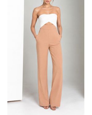 Black Halo Jada Color Block Jumpsuit - White