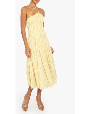 Black Halo Athena Midi Dress - Yellow