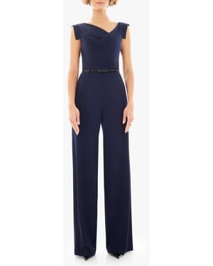 Black Halo Classic Jackie O Jumpsuit - Blue