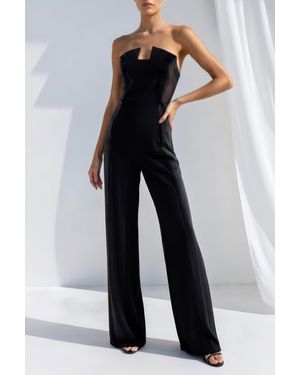 Black Halo Lena Color Block Jumpsuit - Black