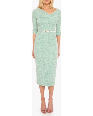 Black Halo 3/4 Slv Jackie O Midi - Green