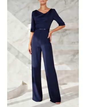 Black Halo 3/4 Sleeve Jackie Jumpsuit - Blue