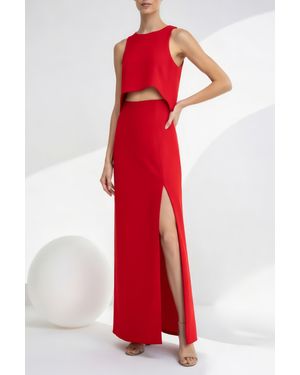 Black Halo Kacie Two Piece Maxi - Red
