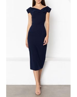 Black Halo Jacqueline Midi Dress - Blue