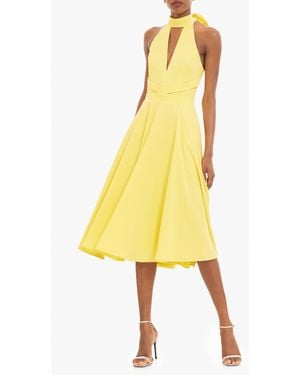 Black Halo Caelith Midi Dress - Yellow