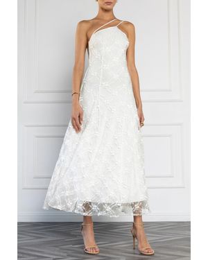 Black Halo Athena Midi Dress - White