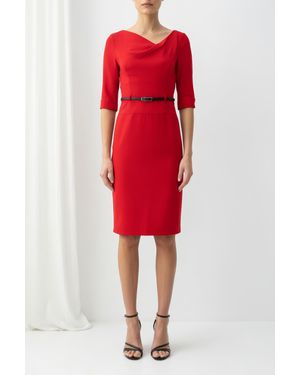 Black Halo Classic 3/4 Sleeve Jackie O Sheath Dress - Red