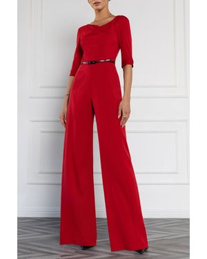 Black Halo Classic 3/4 Sleeve Jackie O Jumpsuit - Red