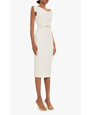 Black Halo Jackie O Midi Dress - White