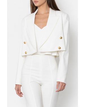 Black Halo Hugo Crop Blazer - White