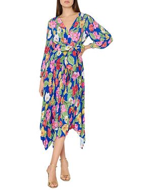 MILLY Liora Tulip Pleated Dress - Blue