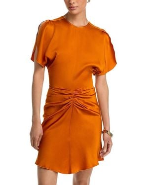 Victoria Beckham Gathered Waist Mini Dress - Orange