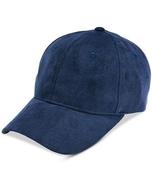 Aqua Faux Suede Baseball Cap - Blue