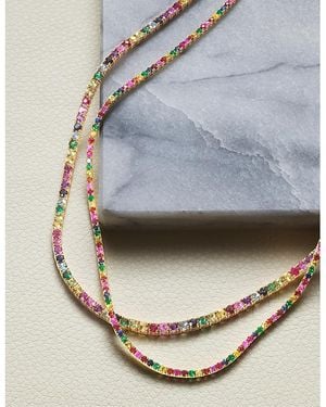 Zydo 18K Multi Gemstone Tennis Necklace, 16 - Blue