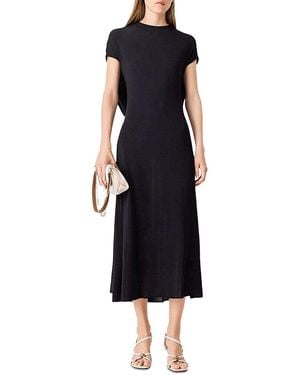 Maje Cowl Back Midi Dress - Black