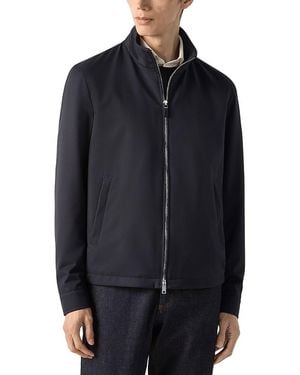 ZEGNA Microfiber Motorin Blouson Jacket - Blue