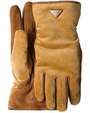 Prada Corduroy Gloves - Metallic