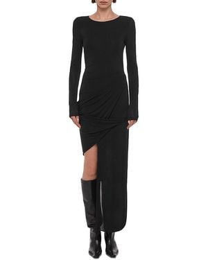 Helmut Lang Draped Long Sleeve Dress - Black