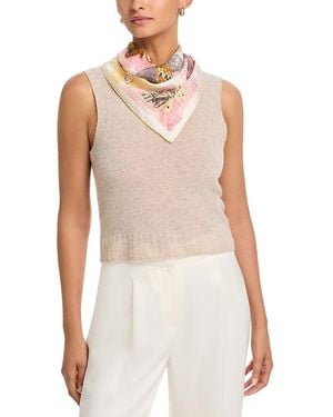 Fraas Butterfly Print Silk Square Scarf - White