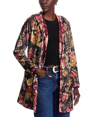 Johnny Was Joan Open Faux Shearling Jacket - Red