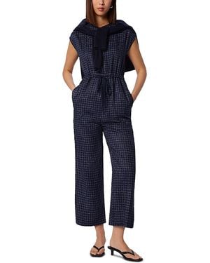 Whistles Grid Print Sleeveless Jumpsuit - Blue