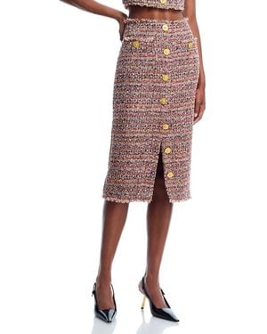 L'Agence Tai Tweed Midi Skirt - Multicolor