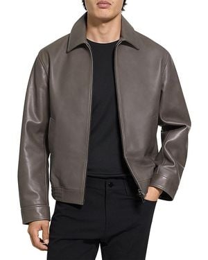 Theory Wyatt Leather Jacket - Gray