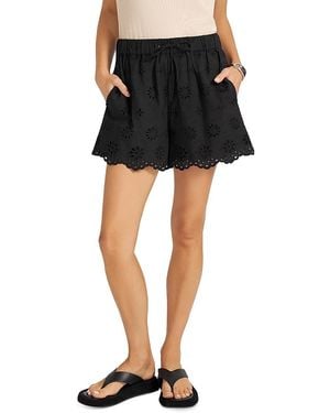 Matty M Nala Scalloped Eyelet Shorts - Black