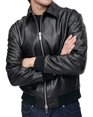 DL1961 Robb Leather Bomber Jacket - Black