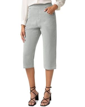 Hue Spring Stripe Pedal Pusher Shorts - Gray