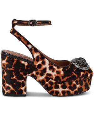 Kurt Geiger Chelsea Leather Embellished Slingback Pumps - Brown