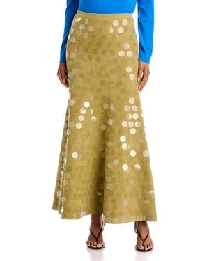 Zankov Zander Paillette Knit Maxi Skirt - Yellow