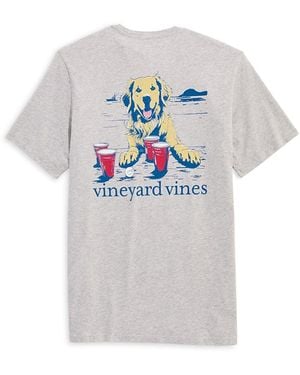 Vineyard Vines Pup Cup Short Sleeve Pocket Tee - White