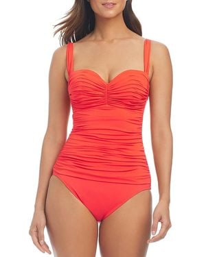 Bleu Rod Beattie Bleu By Rod Beattie Shirred Bandeau One Piece Swimsuit