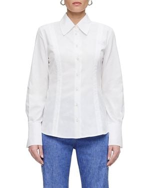 Callas Milano Ripley Fitted Button Front Shirt - White