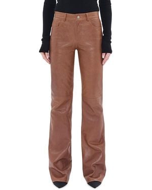 Haikure Flora Silky Leather Flared Jeans - Natural