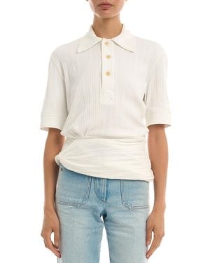 Victoria Beckham Twist Detail Polo Top - White