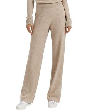 Chinti & Parker Wool Cashmere Wide Leg Track Pants - Natural