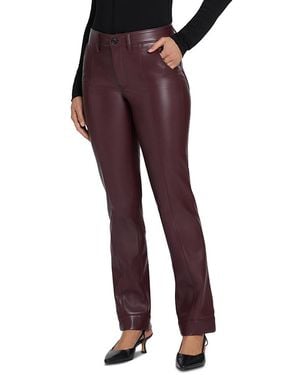 NYDJ Marilyn Straight Leg Faux Leather Pants - Purple