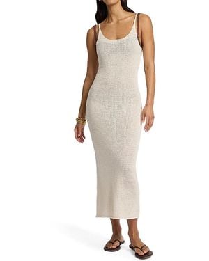 Onia Textured Linen Sweater Scoop Maxi Dress - Natural