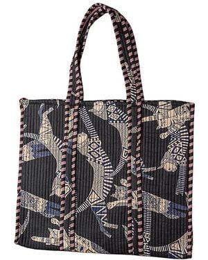 Verve Culture Quilted Feline Tote - Black