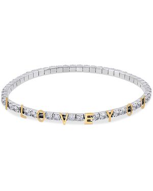 Aqua I Love You Cubic Zirconia Stretch Bracelet - Multicolor