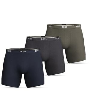 BOSS Power Cotton Blend Long Boxer Briefs, Pack Of 3 - Multicolour