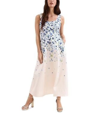 Phase Eight Orla Satin Floral Midi Dress - Natural