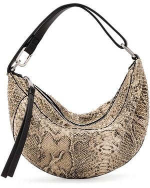 AllSaints Luna Micro Snake Leather Bag - Gray