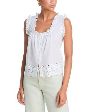 Aqua Sleeveless Tank Top - White