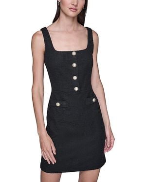 Karl Lagerfeld Tweed Sheath Dress - Black