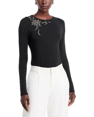 Kobi Halperin Sherrie Beaded Floral Top - Black