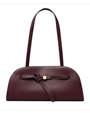 Tory Burch Romy East West Bauletto Leather Shoulder Bag - Purple