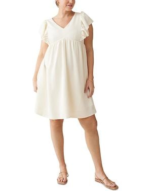 Ingrid & Isabel Maternity Flutter Sleeve Dress - Natural